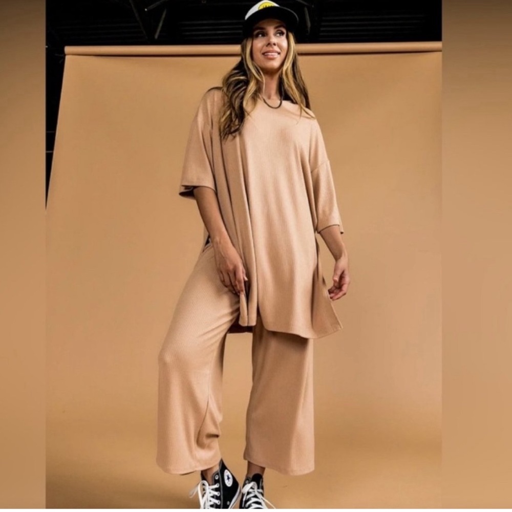 Dressed in LALA Tan Wide Leg Jumpsuit